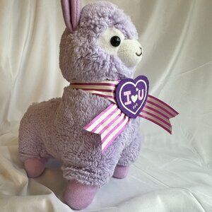Amuse Macaron Kin Hsing Lavender Alpaca Plush 14"x12 " NWT I Love You Sweet